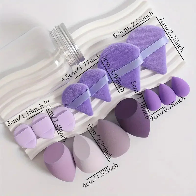 14Pcs/Set Makeup Sponge Set with Storage Jar Velvet Beauty Blenders Makeup Sponge Finger Puff Foundation Cosmetic Puffs