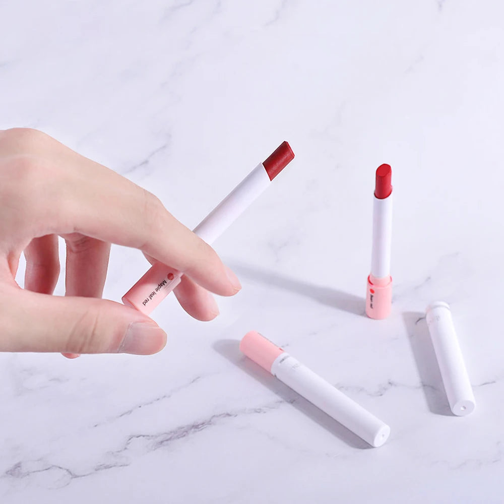 4 pcs/set Cigarette Lipstick Set Long Lasting Lip Glaze Matte Lip Gloss Waterproof Lip Stick Tube Nude Lip Tint Makeup Cosmetics