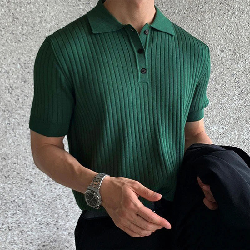 Men's Clothing Polo Shirt Solid Color Short Sleeve Fashion Light Luxury