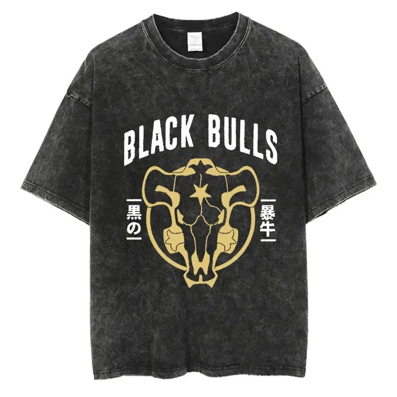 Black Clover Washed T shirt 100% Cotton