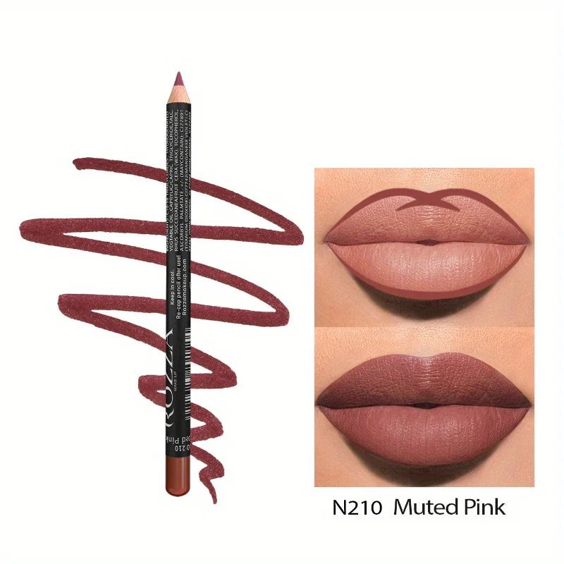 14 Color Nude Matte Lipstick Pencil Long-lasting Waterproof Lip Pencil High Pigmented Lip Liner Lip Makeup