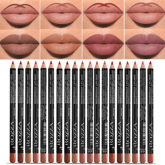 14 Color Nude Matte Lipstick Pencil Long-lasting Waterproof Lip Pencil High Pigmented Lip Liner Lip Makeup