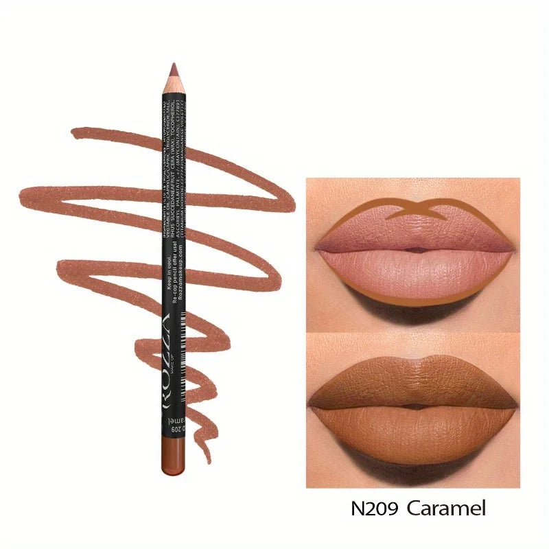 14 Color Nude Matte Lipstick Pencil Long-lasting Waterproof Lip Pencil High Pigmented Lip Liner Lip Makeup