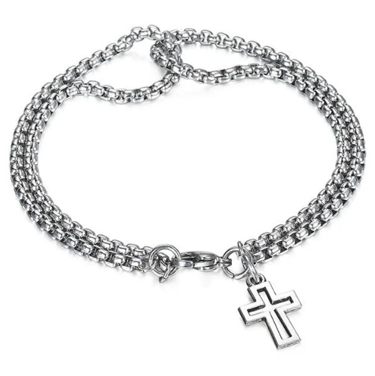 New Titanium Steel Cross Men's Bracelet