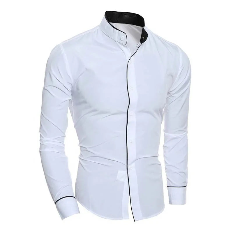 Men's Simple Casual Slim Fit Long Sleeve Shirt