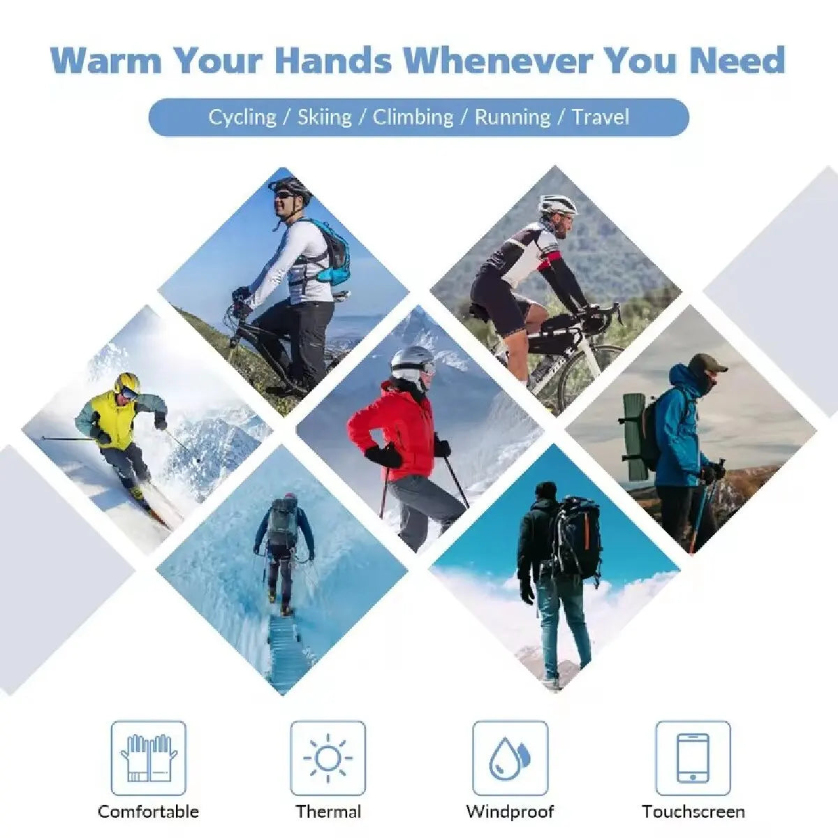 Winter Gloves Waterproof Thermal Touch Screen