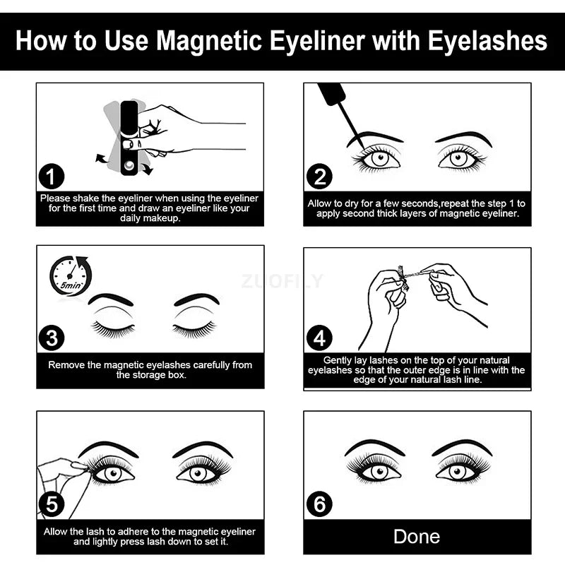 Black Magnetic Eyeliner Glue False Eyelash Extension Magic Self-adhesive Liquid Eyeliner Eye Makeup No Blooming Cosmetics