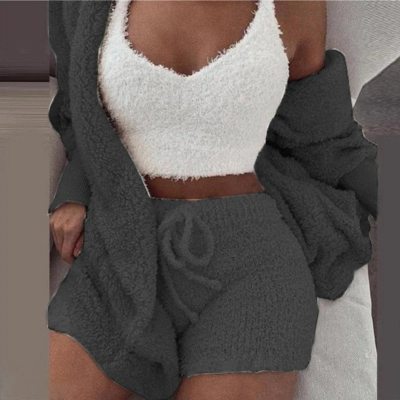 Fluffy Pajamas Set for Women