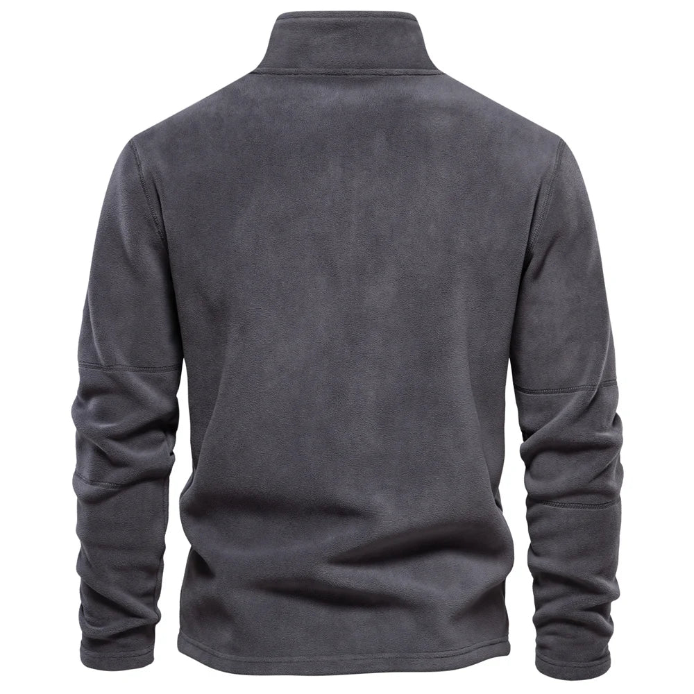 Warm Fleece Jacket for Men Zipper Neck