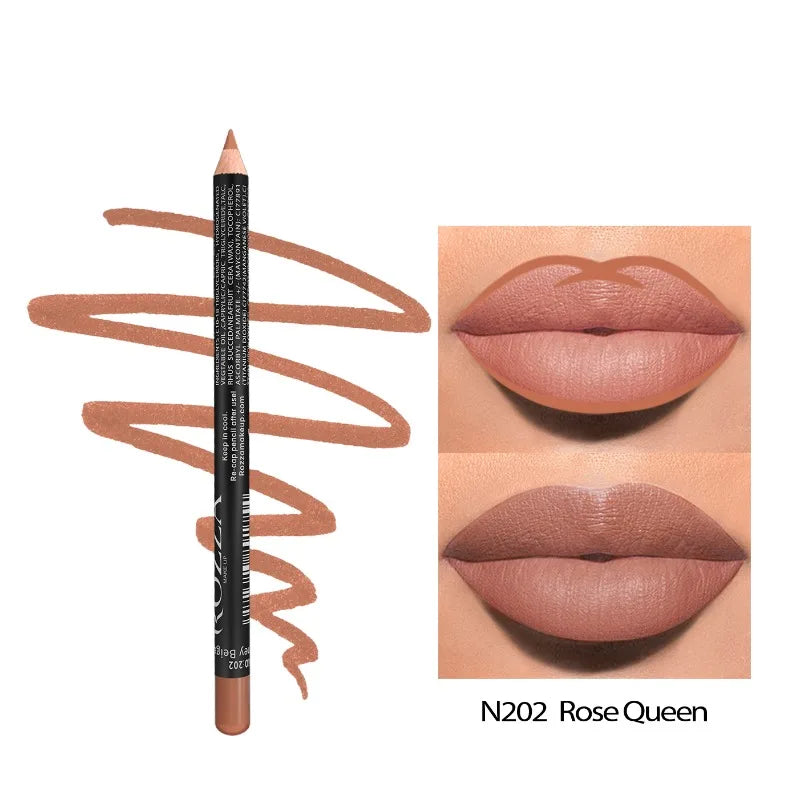 14 Color Nude Matte Lipstick Pencil Long-lasting Waterproof Lip Pencil High Pigmented Lip Liner Lip Makeup