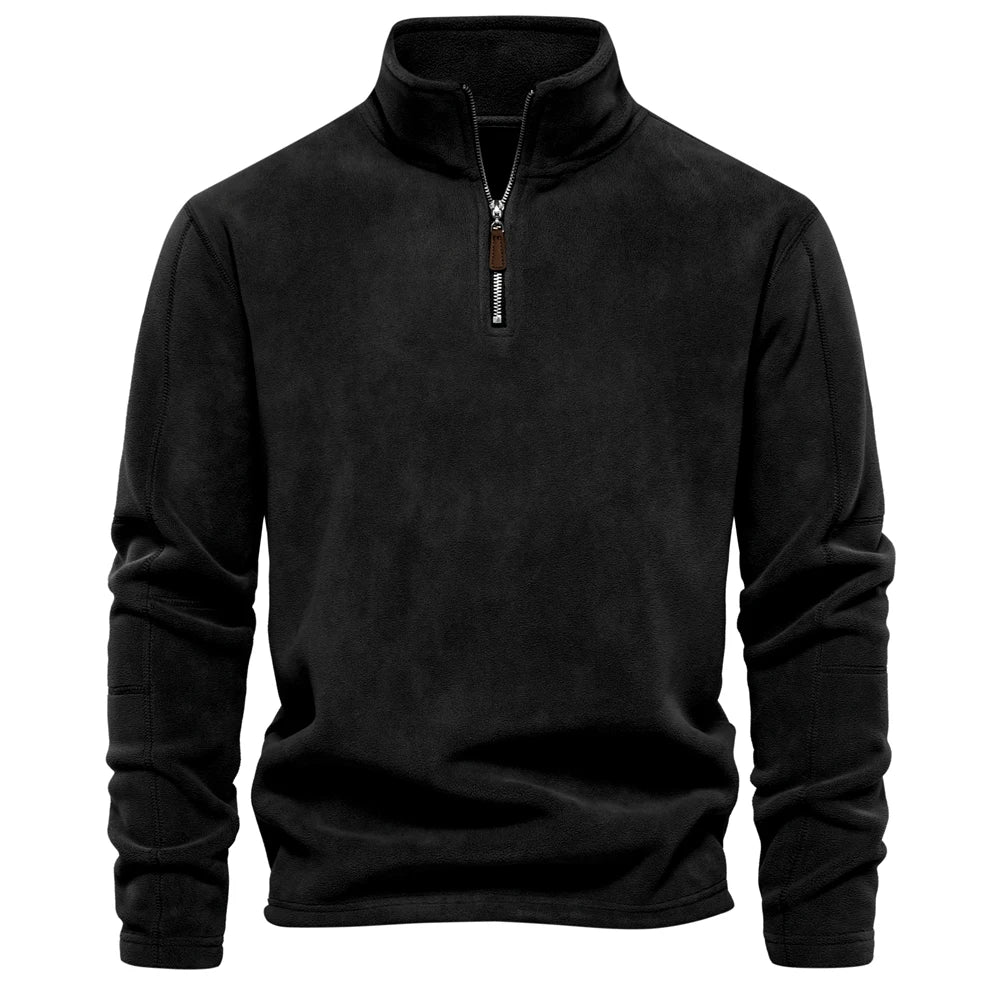 Warm Fleece Jacket for Men Zipper Neck