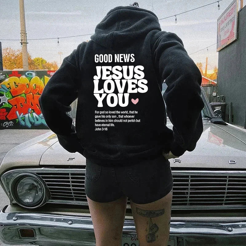 JESUS LOVES YOU Hoodie Christian Sweatshirt