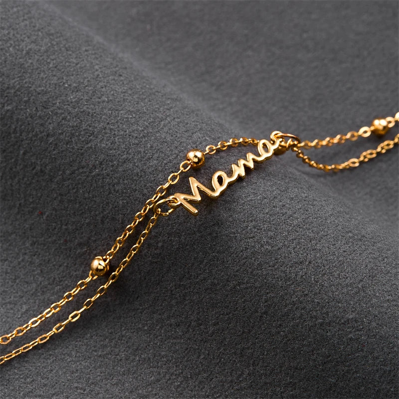 Simple Letter Mama Charm Bracelet for Women gift