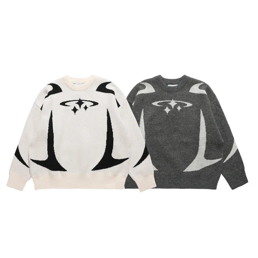 Men's Stars Graphic Sweaters Winter Oversize