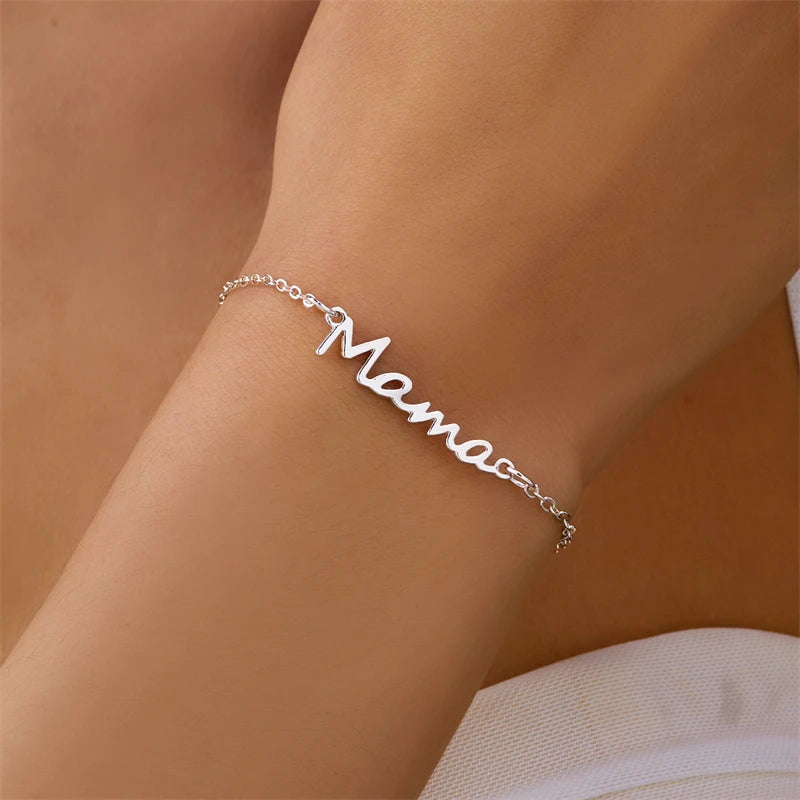 Simple Letter Mama Charm Bracelet for Women gift