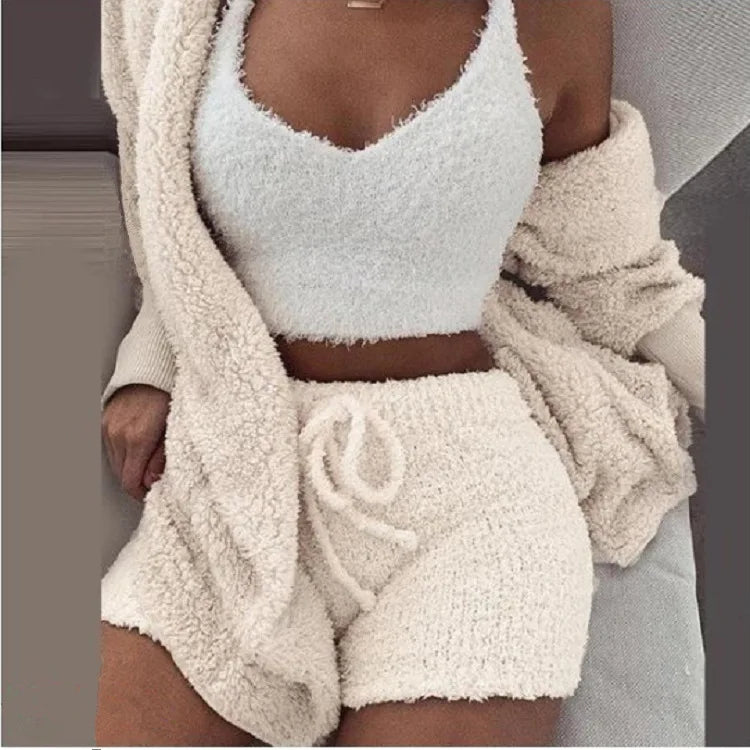 Fluffy Pajamas Set for Women