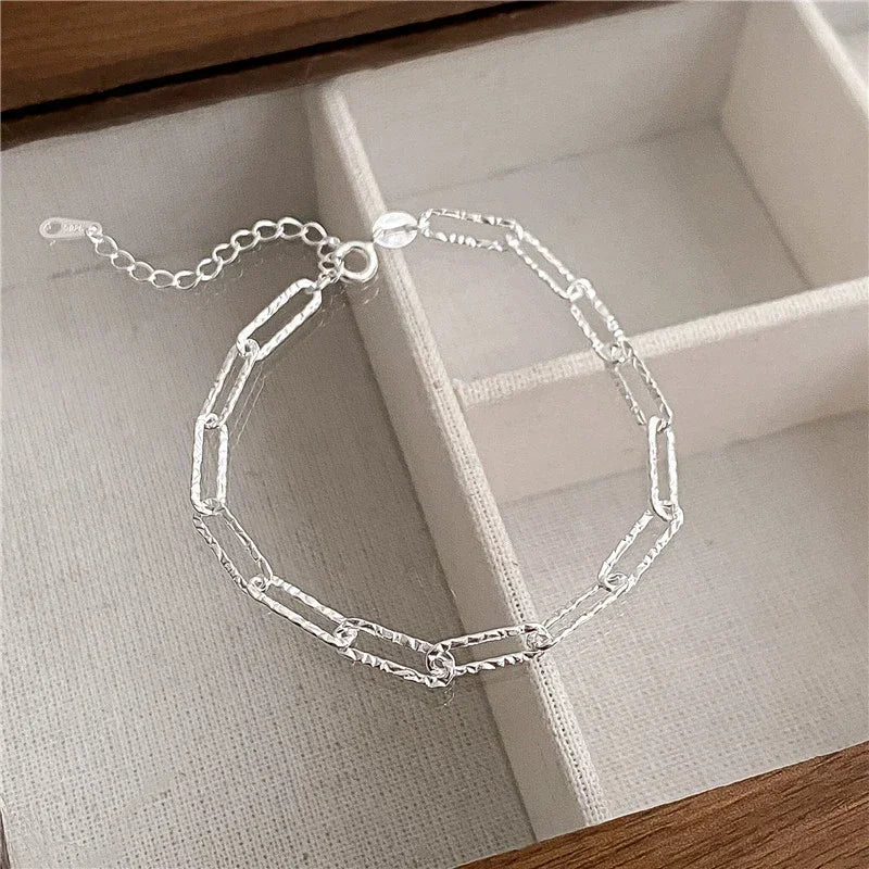 Sterling Silver Heart Shaped Necklace Bracelet Set for Women