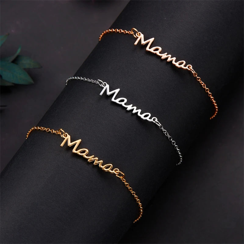 Simple Letter Mama Charm Bracelet for Women gift