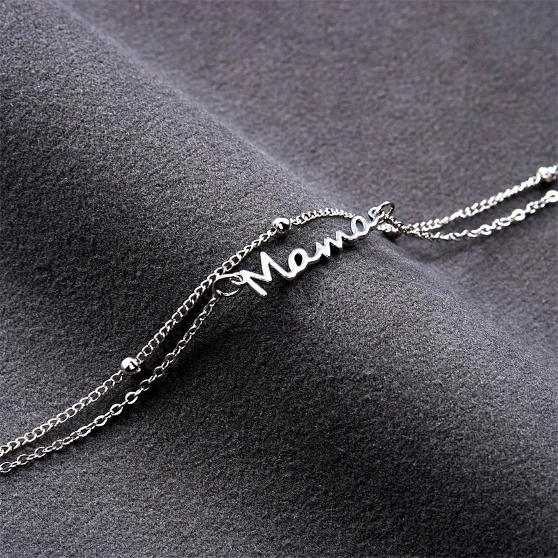 Simple Letter Mama Charm Bracelet for Women gift