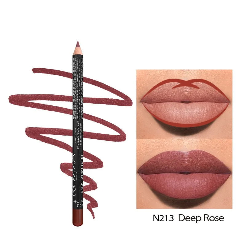 14 Color Nude Matte Lipstick Pencil Long-lasting Waterproof Lip Pencil High Pigmented Lip Liner Lip Makeup