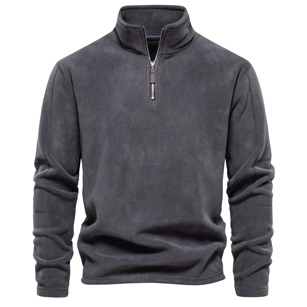 Warm Fleece Jacket for Men Zipper Neck