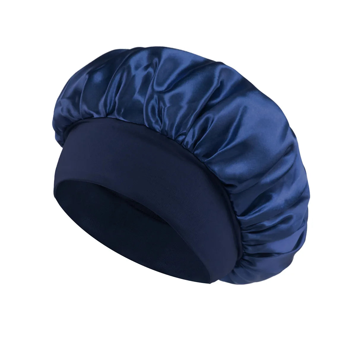 Women's Satin Solid Bonnets Wide-brimmed Night Sleeping Bathing Hat Unisex