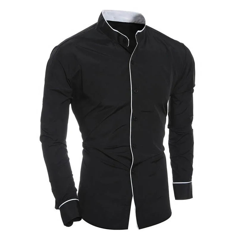 Men's Simple Casual Slim Fit Long Sleeve Shirt