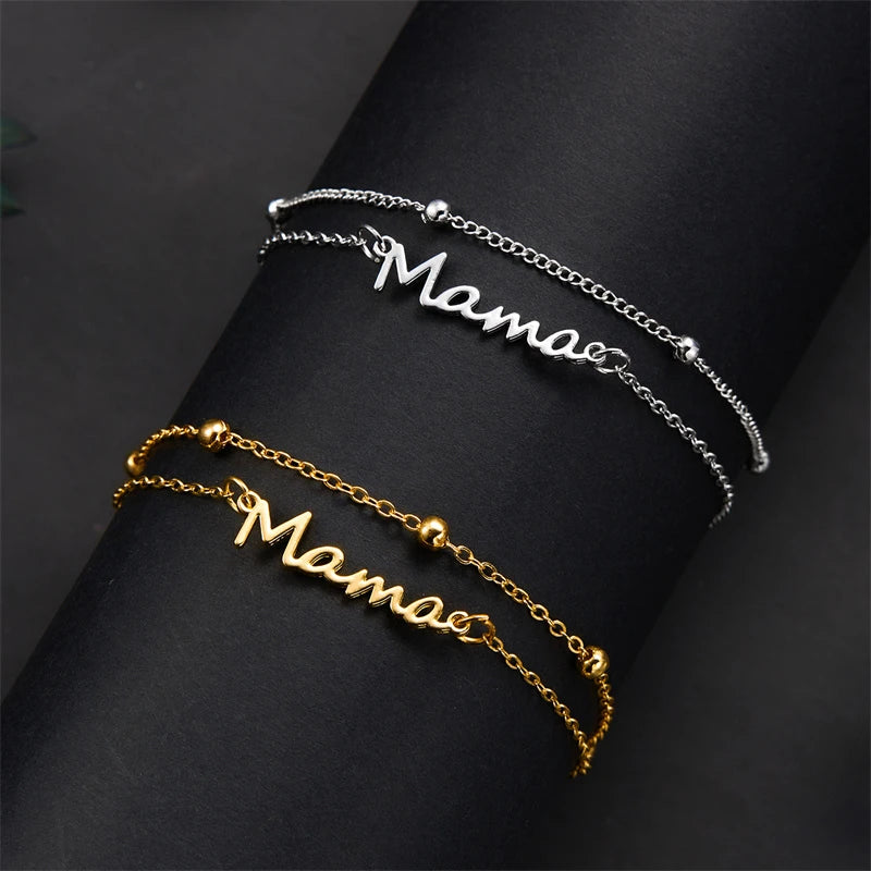 Simple Letter Mama Charm Bracelet for Women gift