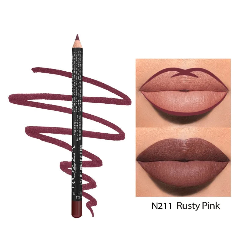 14 Color Nude Matte Lipstick Pencil Long-lasting Waterproof Lip Pencil High Pigmented Lip Liner Lip Makeup