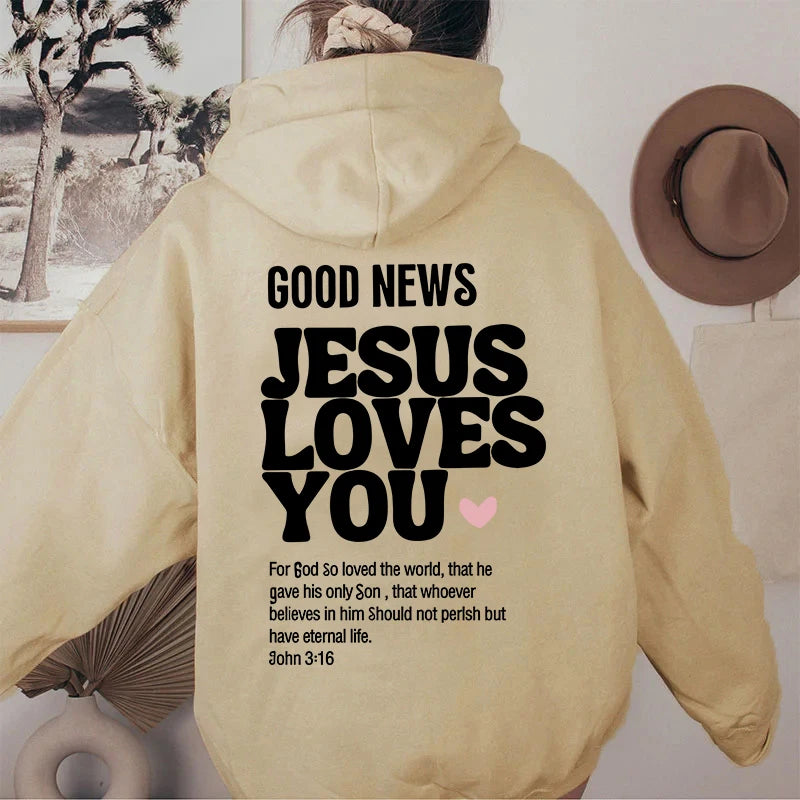 JESUS LOVES YOU Hoodie Christian Sweatshirt