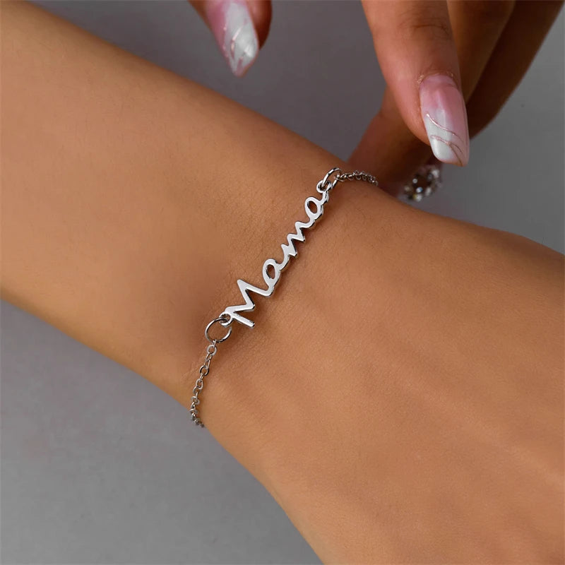 Simple Letter Mama Charm Bracelet for Women gift