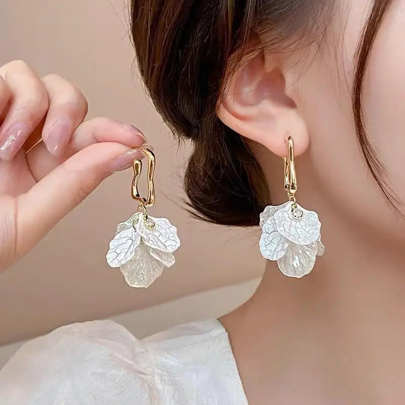 Silver Needle Purple Butterfly Long Tassel Earrings For Women