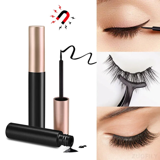 Black Magnetic Eyeliner Glue False Eyelash Extension Magic Self-adhesive Liquid Eyeliner Eye Makeup No Blooming Cosmetics