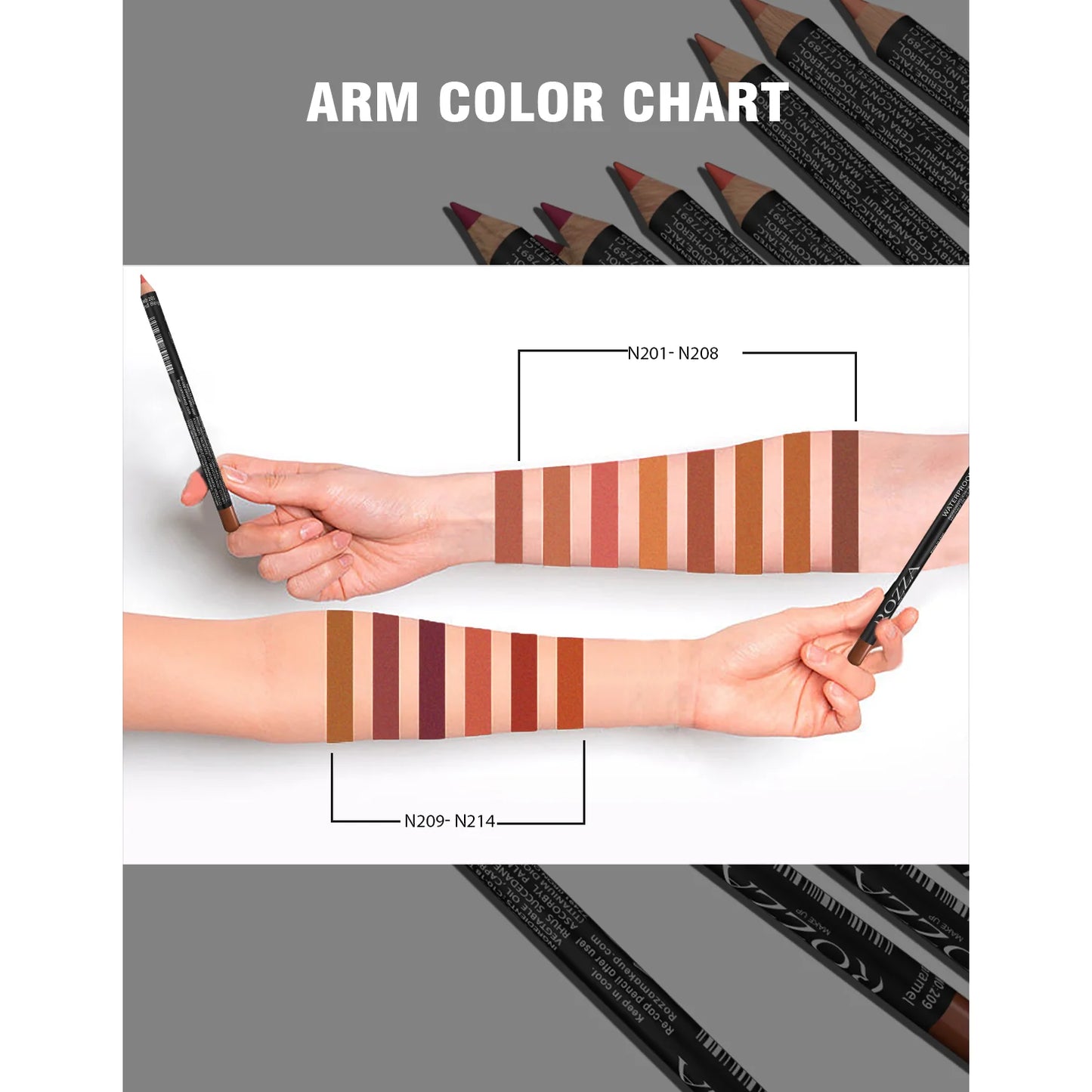 14 Color Nude Matte Lipstick Pencil Long-lasting Waterproof Lip Pencil High Pigmented Lip Liner Lip Makeup