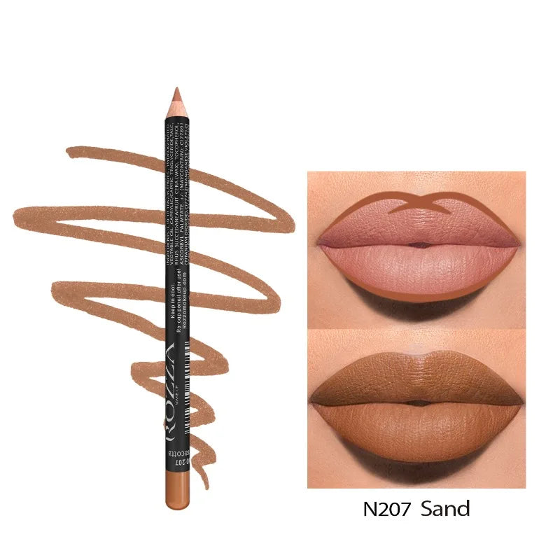 14 Color Nude Matte Lipstick Pencil Long-lasting Waterproof Lip Pencil High Pigmented Lip Liner Lip Makeup